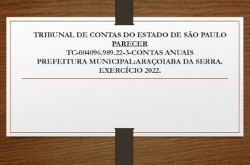 Parecer do Tribunal de Contas do Estado de São Paulo