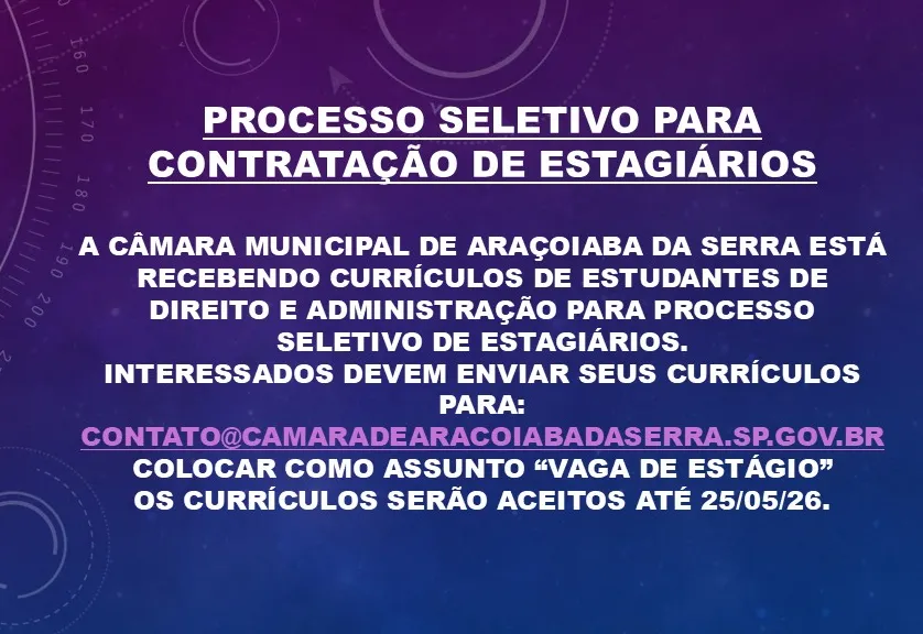 PROCESSO SELETIVO PARA A CONTRATAÇÃO DE ESTAGIÁRIOS