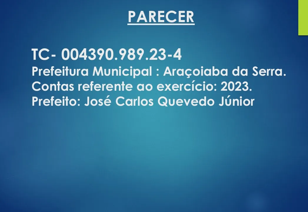 Parecer do Tribunal de Contas do Estado de São Paulo